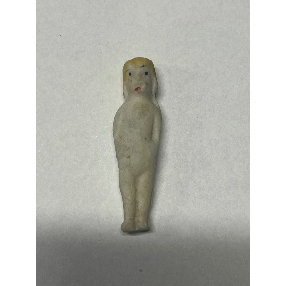 Antique Bisque Frozen Charlotte Doll Miniature Porcelain 1.25 Inch Victorian Toy